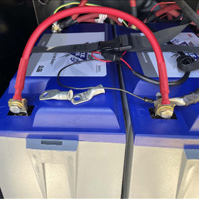 iGreely cables installed on a battery showing tidy, reliable connection
