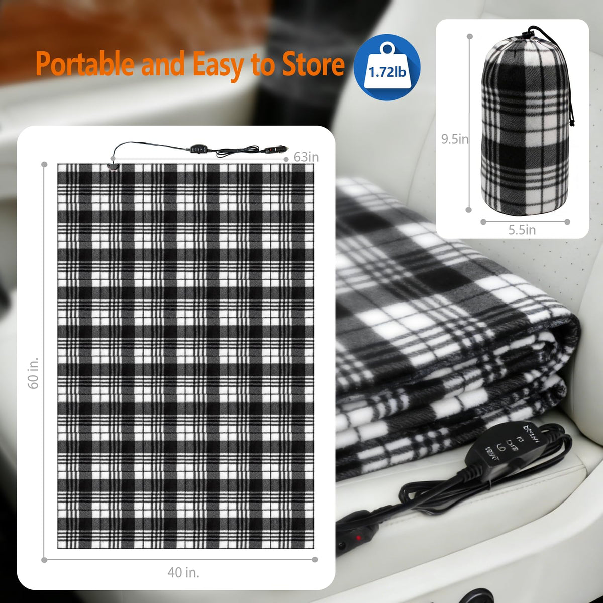 IHEALTHCOMFORT plaid edge and seam close-up shows durable construction