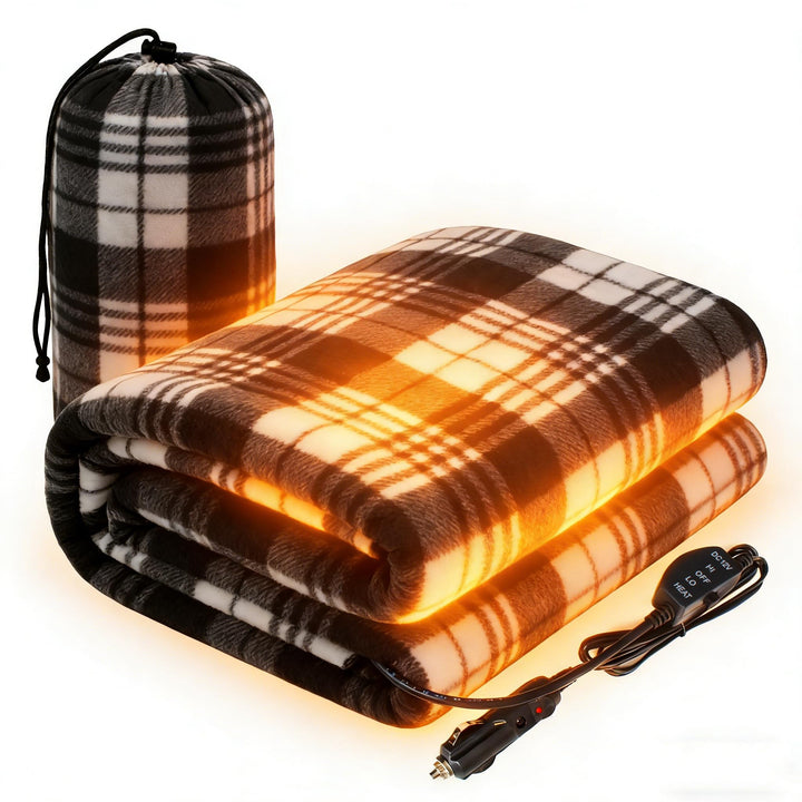 IHEALTHCOMFORT folded blanket front view shows compact storage benefit