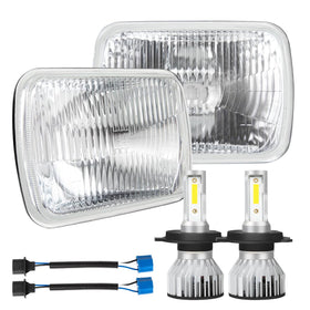 IHNZCB front view of glass headlight pair showing classic look and improved visibility