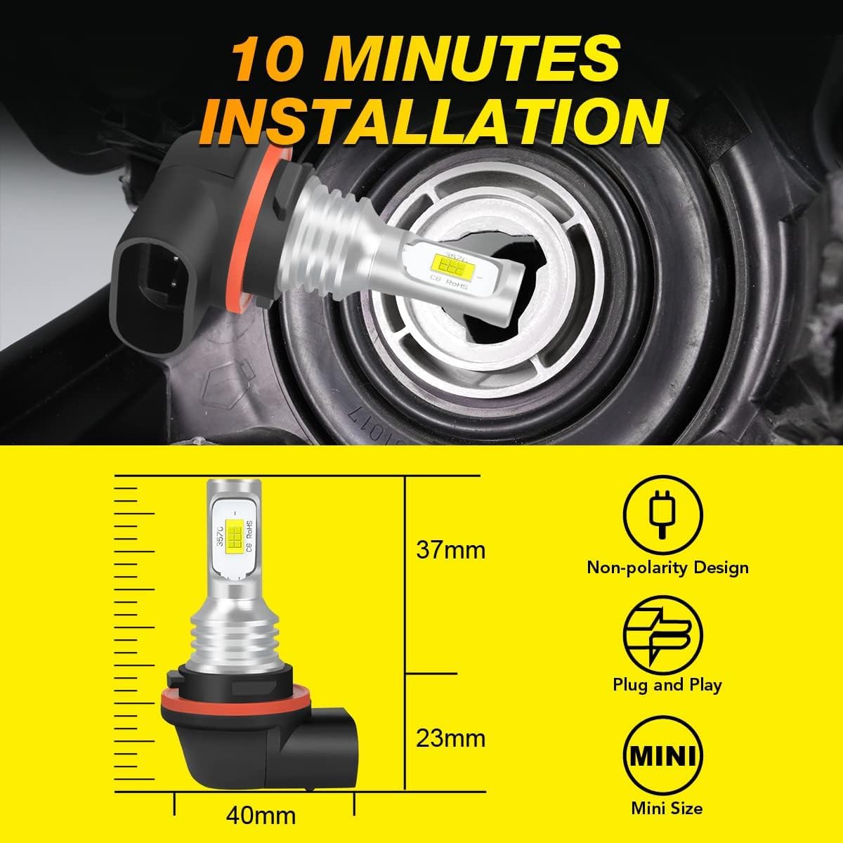 IHNZCB size comparison with halogen showing direct-fit replacement benefit