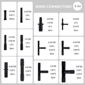 IHOTDER six silicone hoses laid out by size, simplifies selection