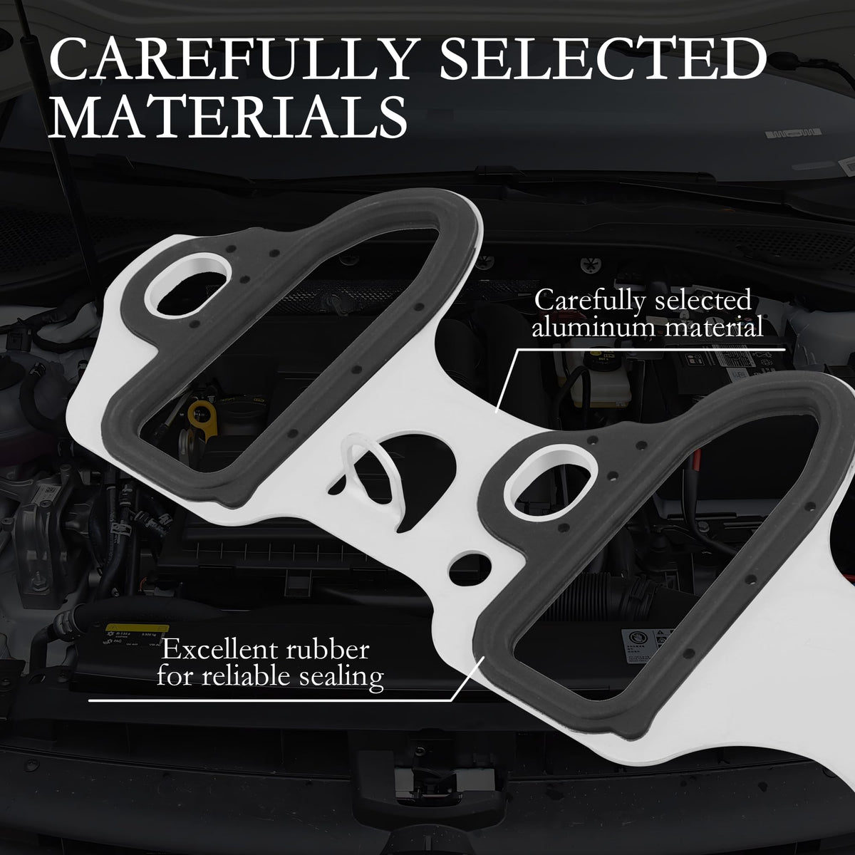 IHOTDER gasket next to ruler showing 16.81x4.09x0.75 inch scale for accurate fitment benefit