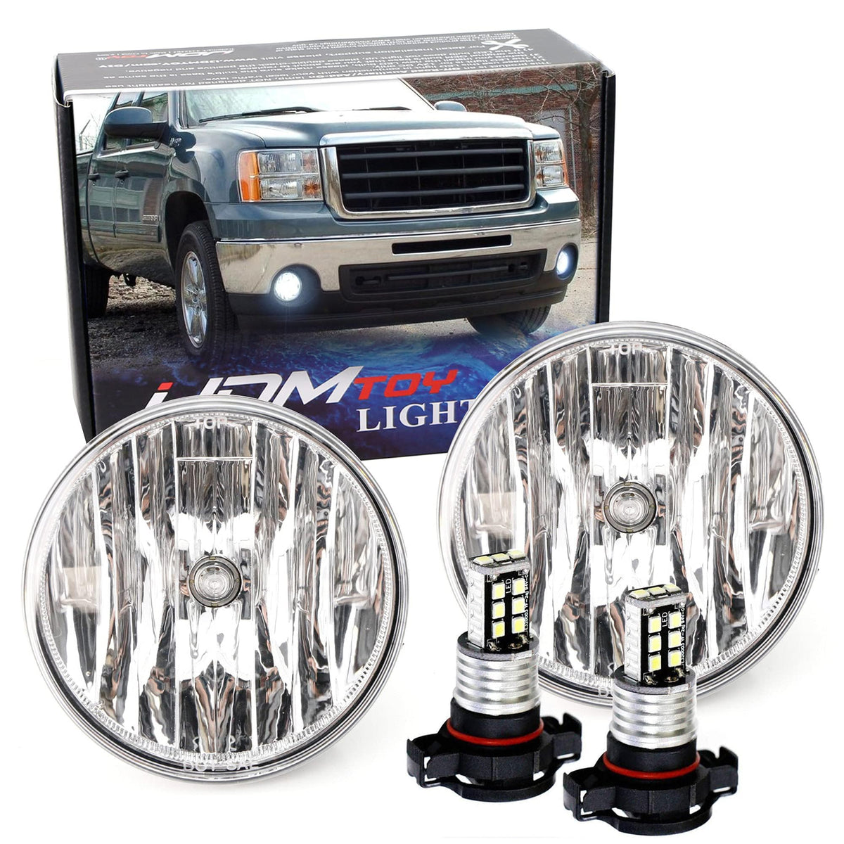 iJDMTOY front assembly showing clear lens and OEM fit benefits