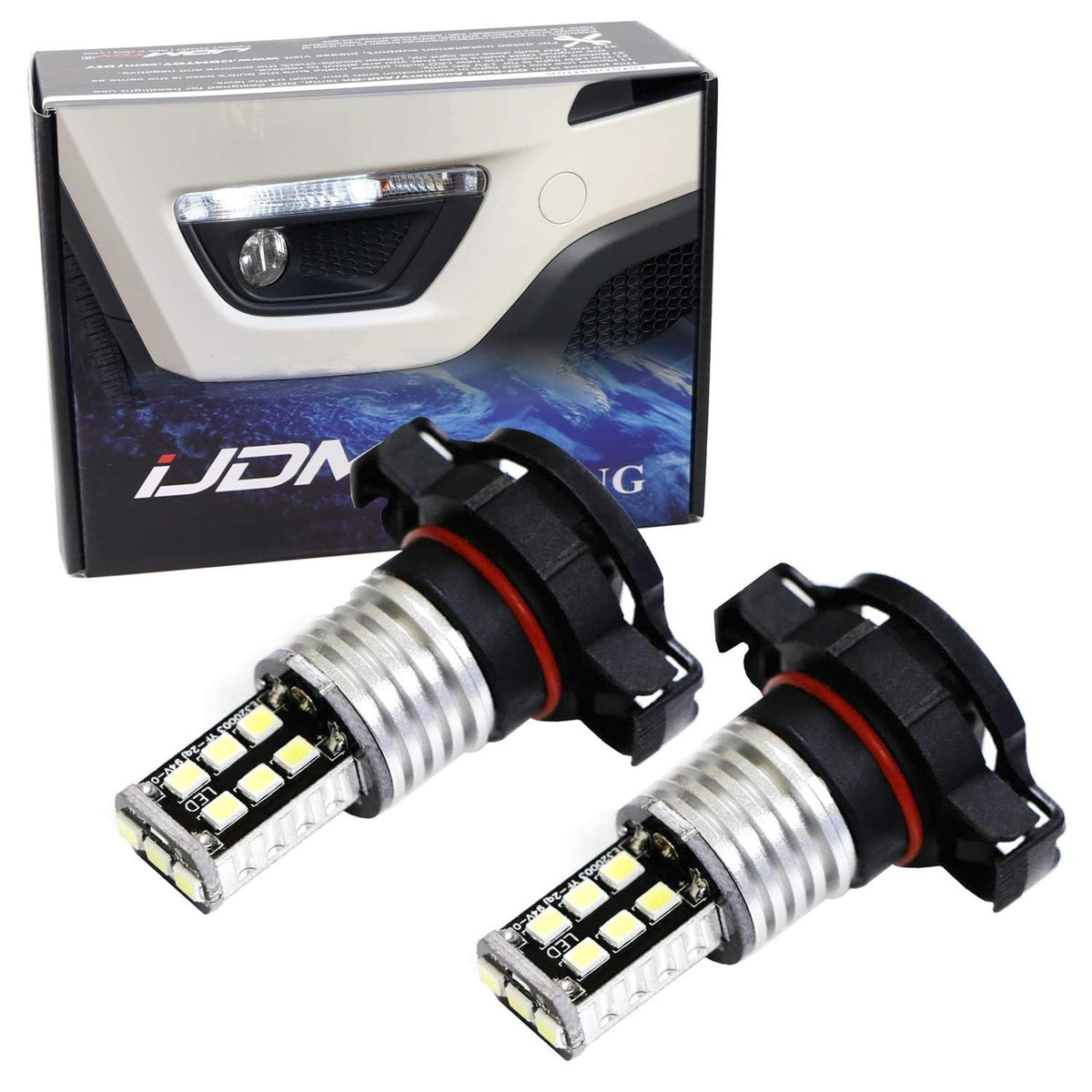 iJDMTOY bulb installed in Jeep Compass front bumper shows brighter DRL
