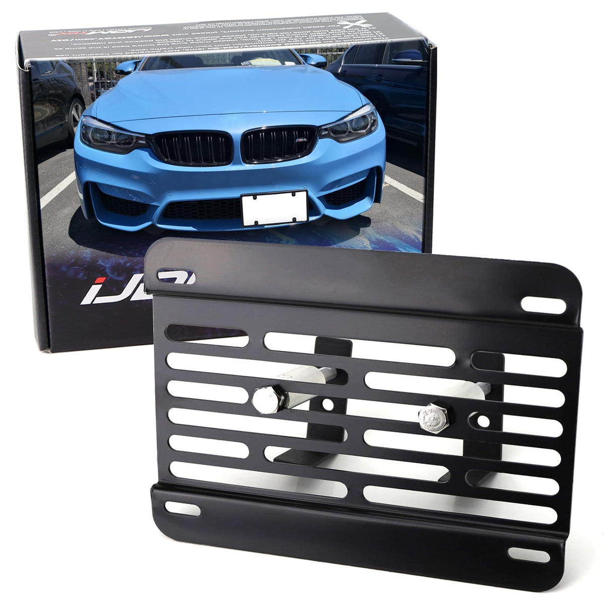 iJDMTOY front view showing relocated plate and cleaner sport look
