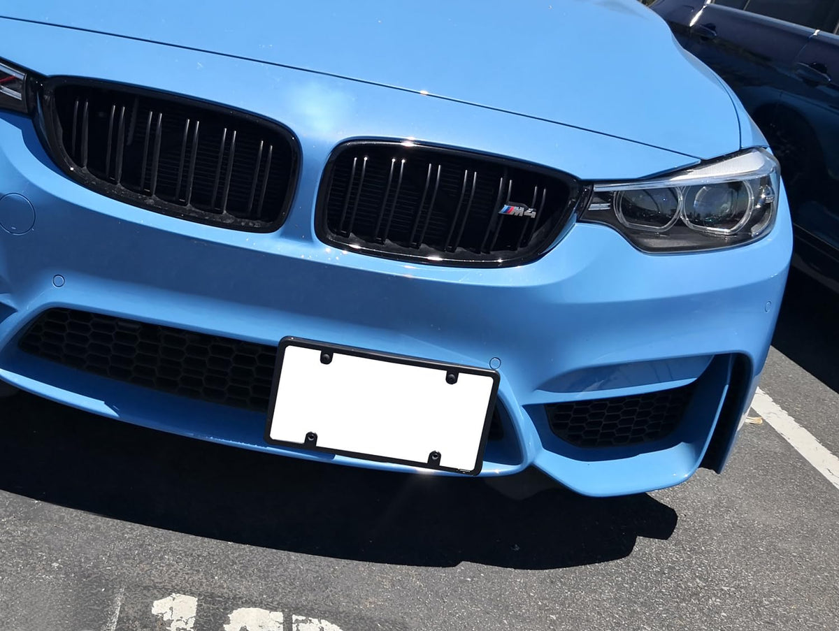 iJDMTOY BMW front with relocated plate showcasing sportier appearance