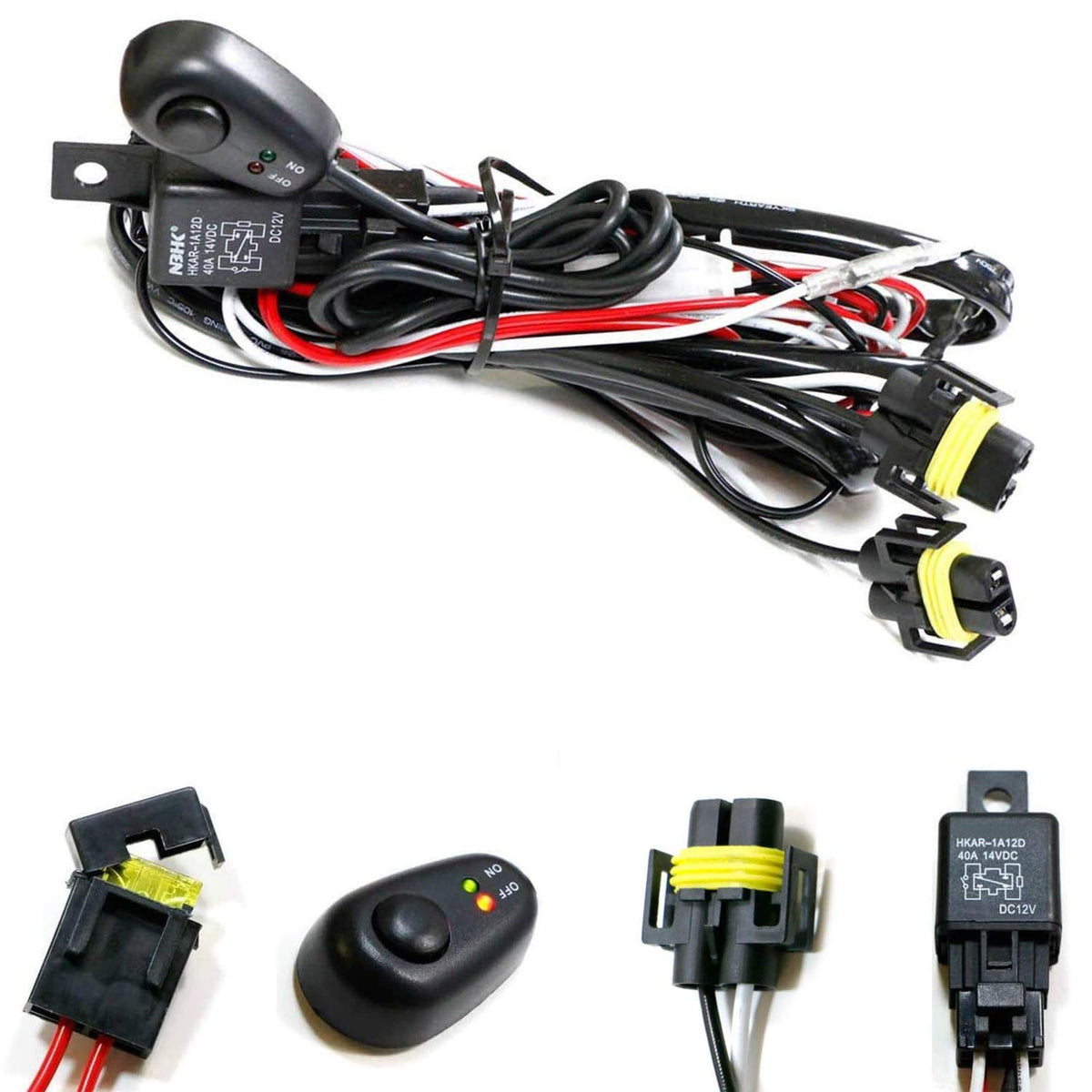 iJDMTOY relay harness front view showing kit ready for installation and safe power control