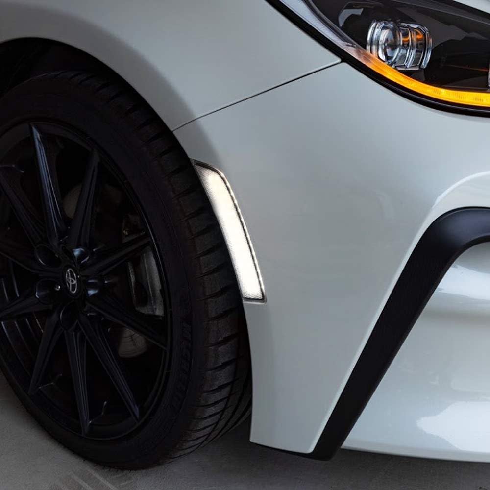 iJDMTOY side marker installed on GR86 bumper increasing visibility