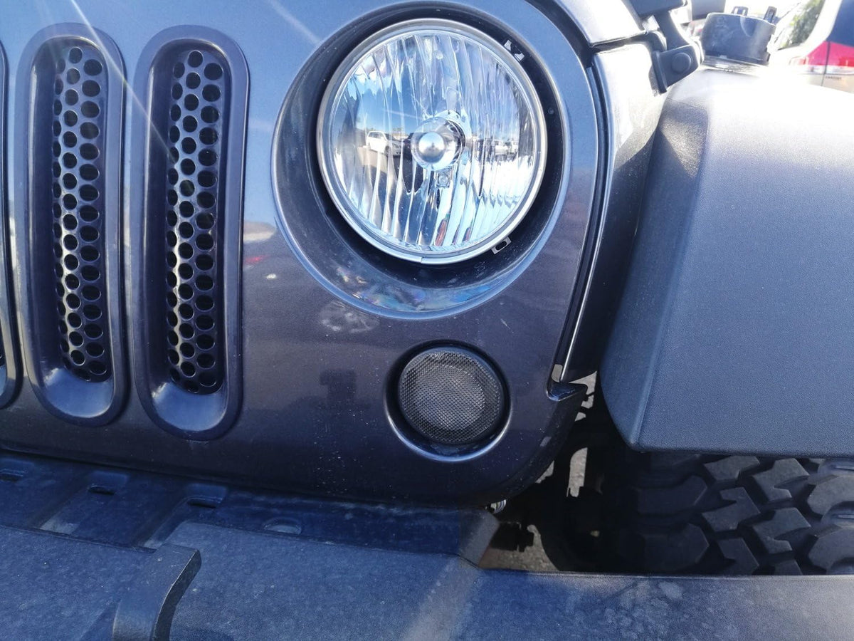 iJDMTOY lifestyle shot on a Wrangler parked in driveway showing styling upgrade