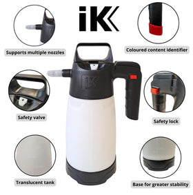 IK Multi PRO 2 translucent tank close-up with level indicator for accurate dosing