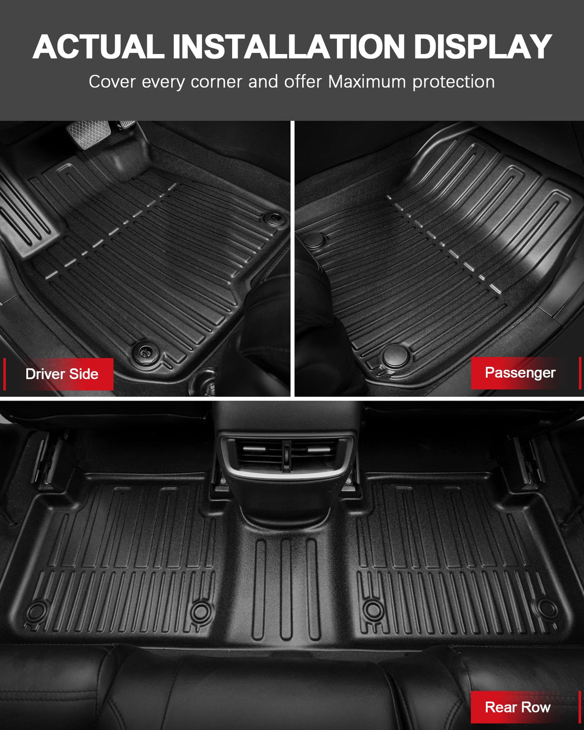 IKABEVEM rear bench mat installed offering full backseat floor coverage