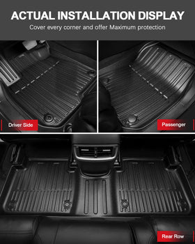 IKABEVEM rear bench mat installed offering full backseat floor coverage