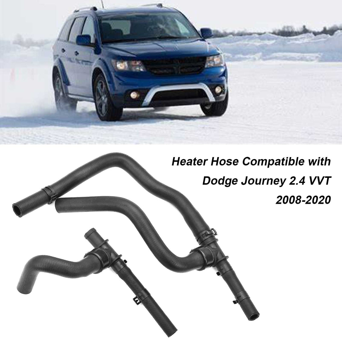 iKer packaged heater hose set with label showing correct part numbers