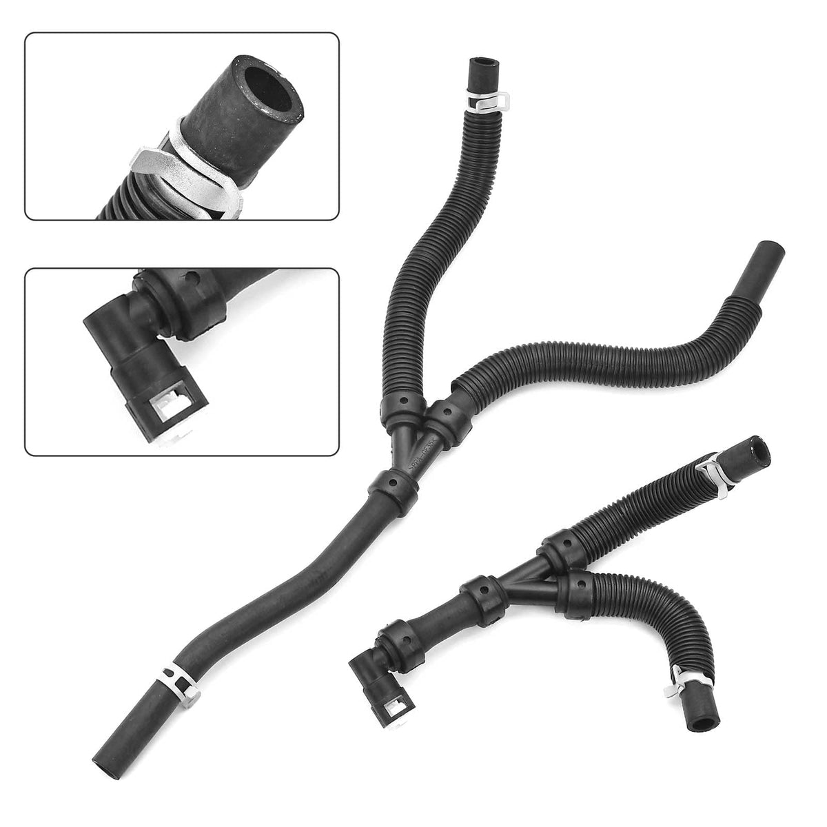 iKer heater hose installed under hood demonstrating correct routing benefit