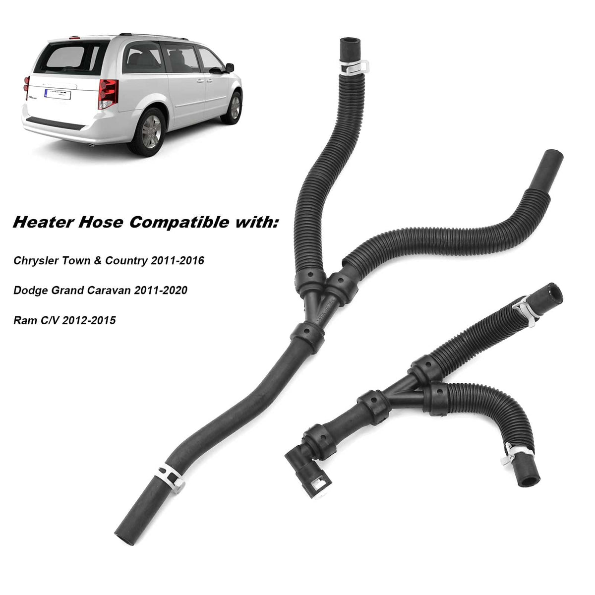 iKer hose next to ruler showing dimensions for confident fitment