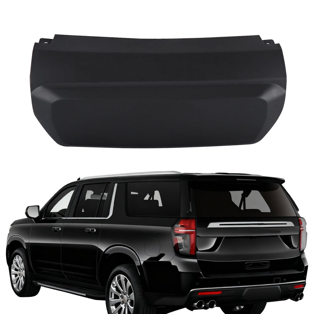 iKer rear hitch cover front view shows clean OEM-style finish and improved bumper look