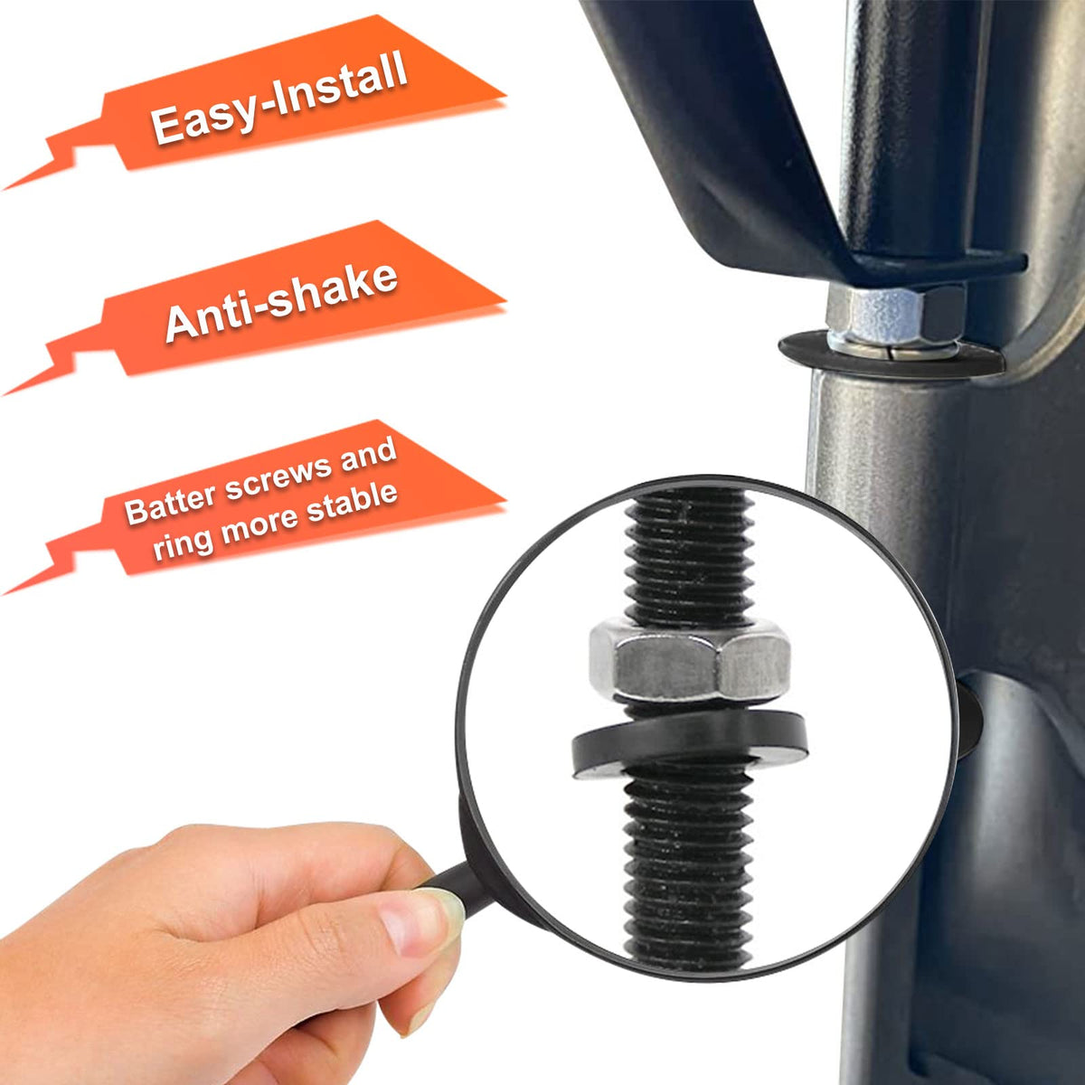iKer triangular support rods reducing shake and improving stability at speed
