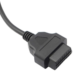 iKKEGOL angled plug inserted in vehicle OBD port reducing strain and visibility