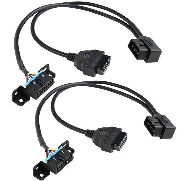 iKKEGOL front view of angled OBD2 Y splitter showing compact design and neat install