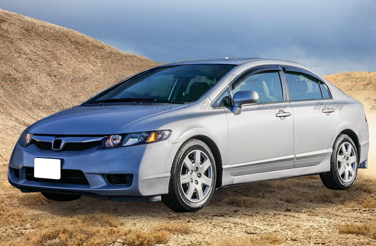 IKON MOTORSPORTS side profile on Honda Civic sedan demonstrating aerodynamic line