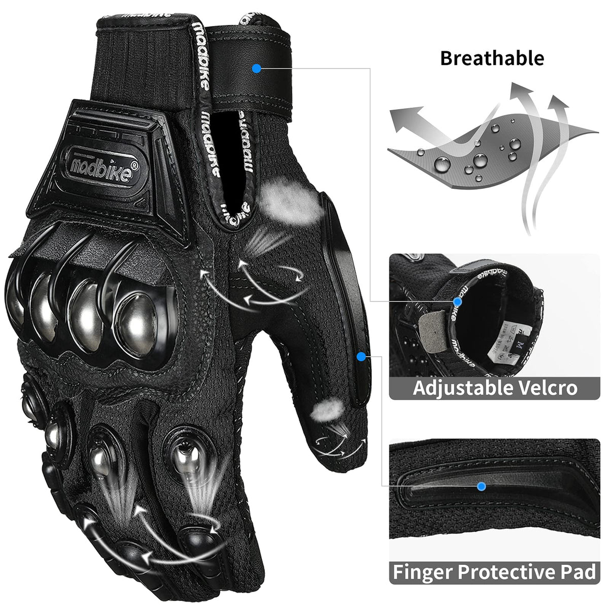 ILM glove on motorcycle handlebar demonstrating control and comfort