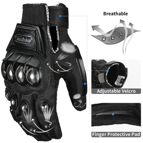 ILM glove on motorcycle handlebar demonstrating control and comfort