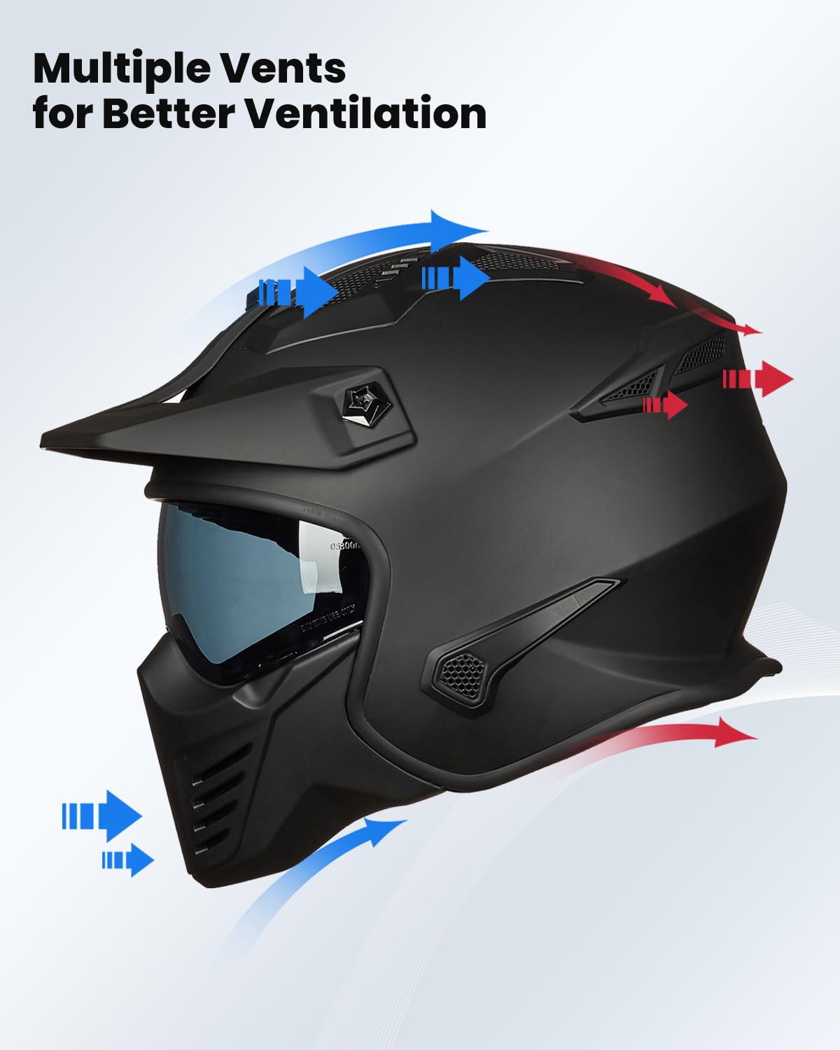 ILM helmet ventilation top view highlighting airflow and cooling benefit