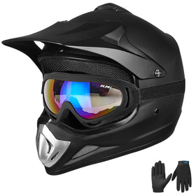 ILM BLD-818 front view matte black full-face helmet showing protective coverage