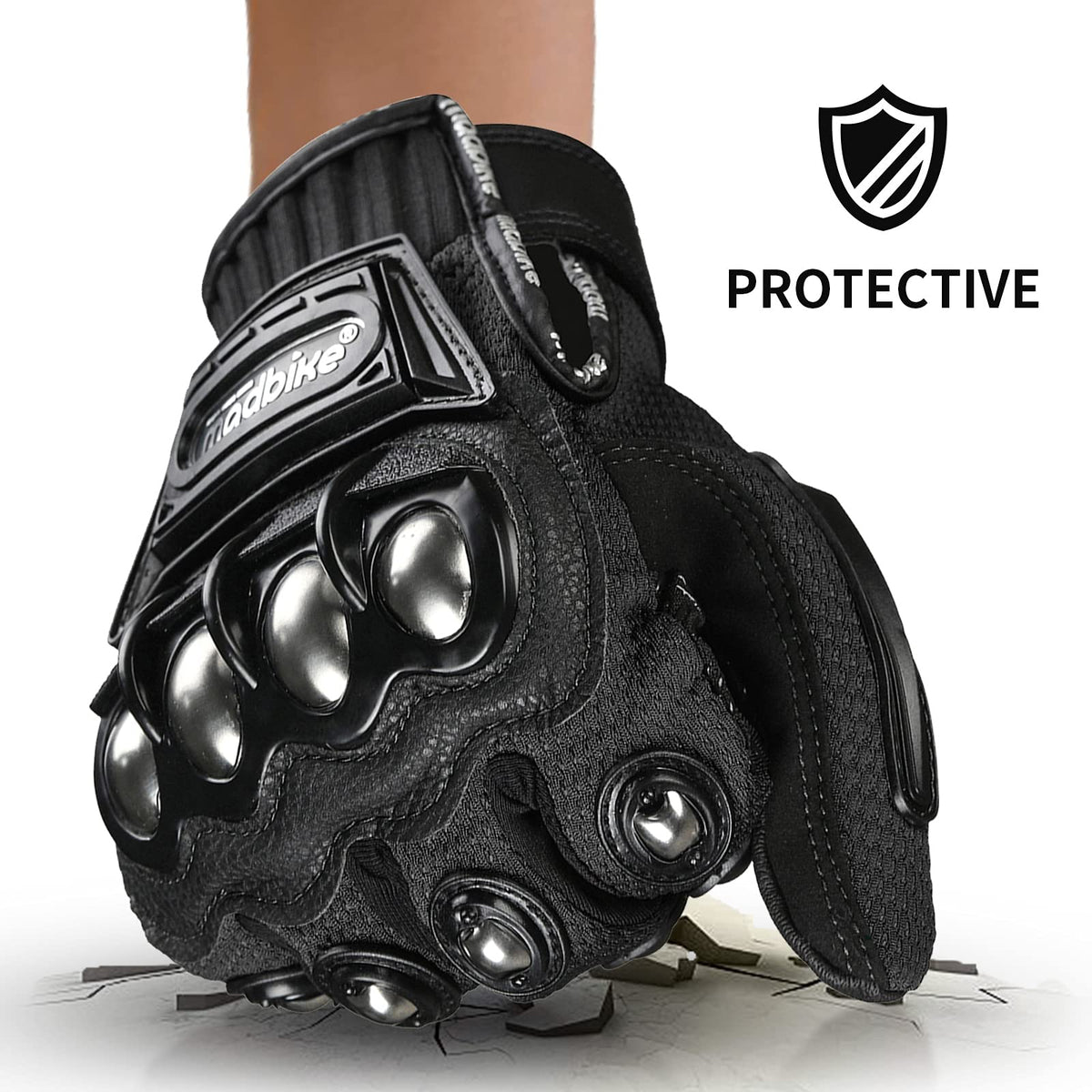 ILM close-up of alloy steel knuckle armor offering impact protection