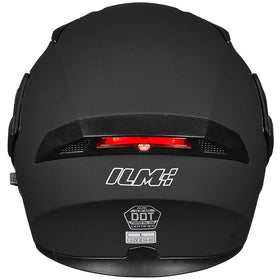 ILM helmet beside a ruler showing size L and integrated LED detail