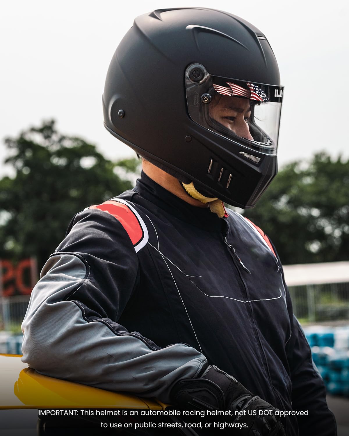 ILM double D-ring chin strap for secure, race-worthy retention