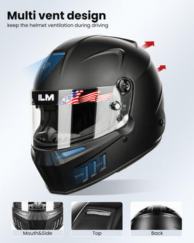 ILM visor with 40 mm sunshade film reducing glare for clearer vision