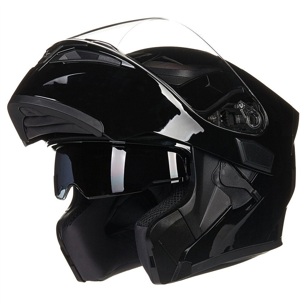 ILM Model 902 front view showing glossy black finish and full-face protection