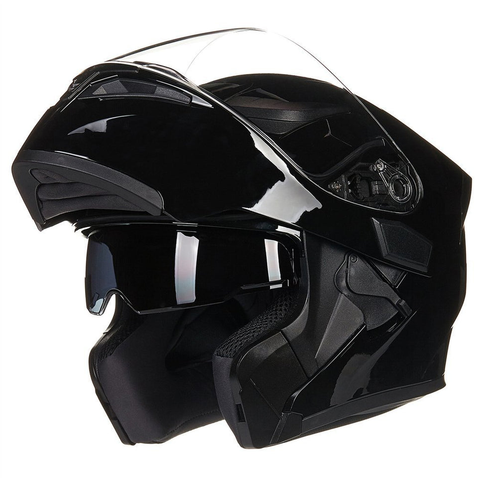 ILM Model 902 front view showing glossy black finish and full-face protection