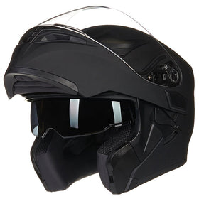 ILM helmet front view showing glossy matte black finish and aerodynamic shape