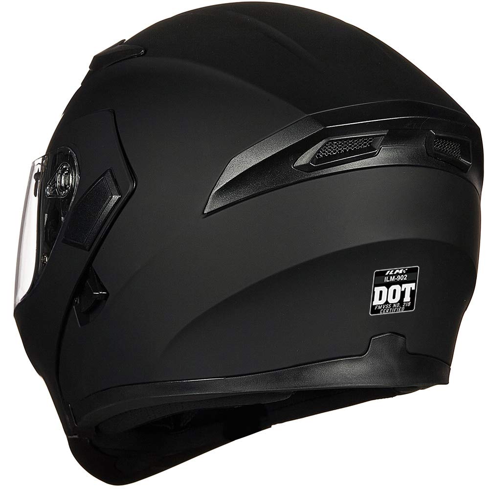 ILM Model 902 worn by rider on urban street showing reduced wind noise advantage