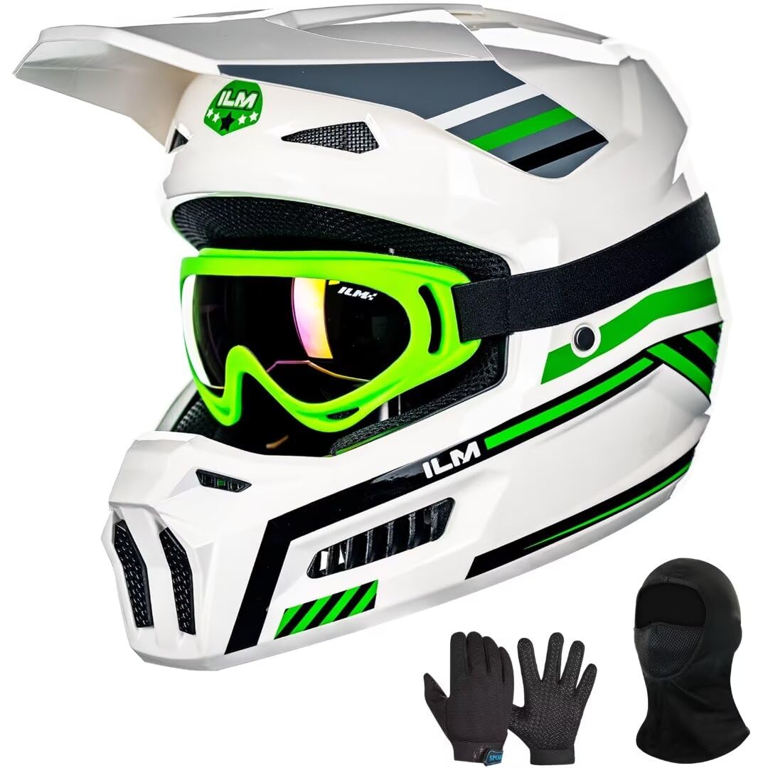 ILM helmet front view showing DOT-safe shell and clear protection