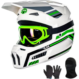 ILM helmet front view showing DOT-safe shell and clear protection