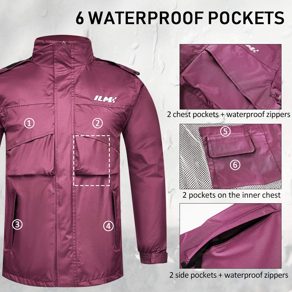 ILM six-pocket configuration on jacket showing organized waterproof storage benefit