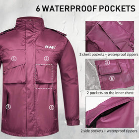 ILM six-pocket configuration on jacket showing organized waterproof storage benefit