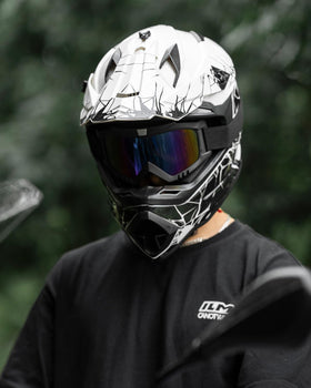 ILM helmet in off-road lifestyle scene illustrating ride-ready setup