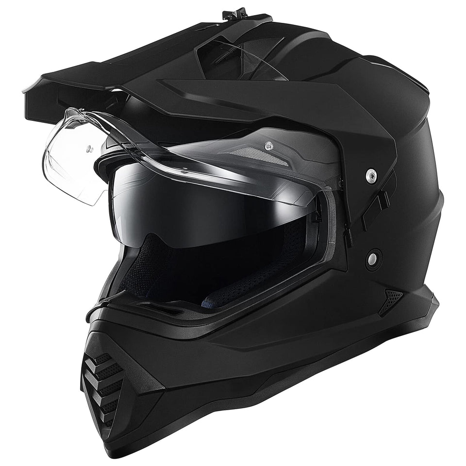 ILM WS902 front view matte black showing full-face visor and benefit clear protection