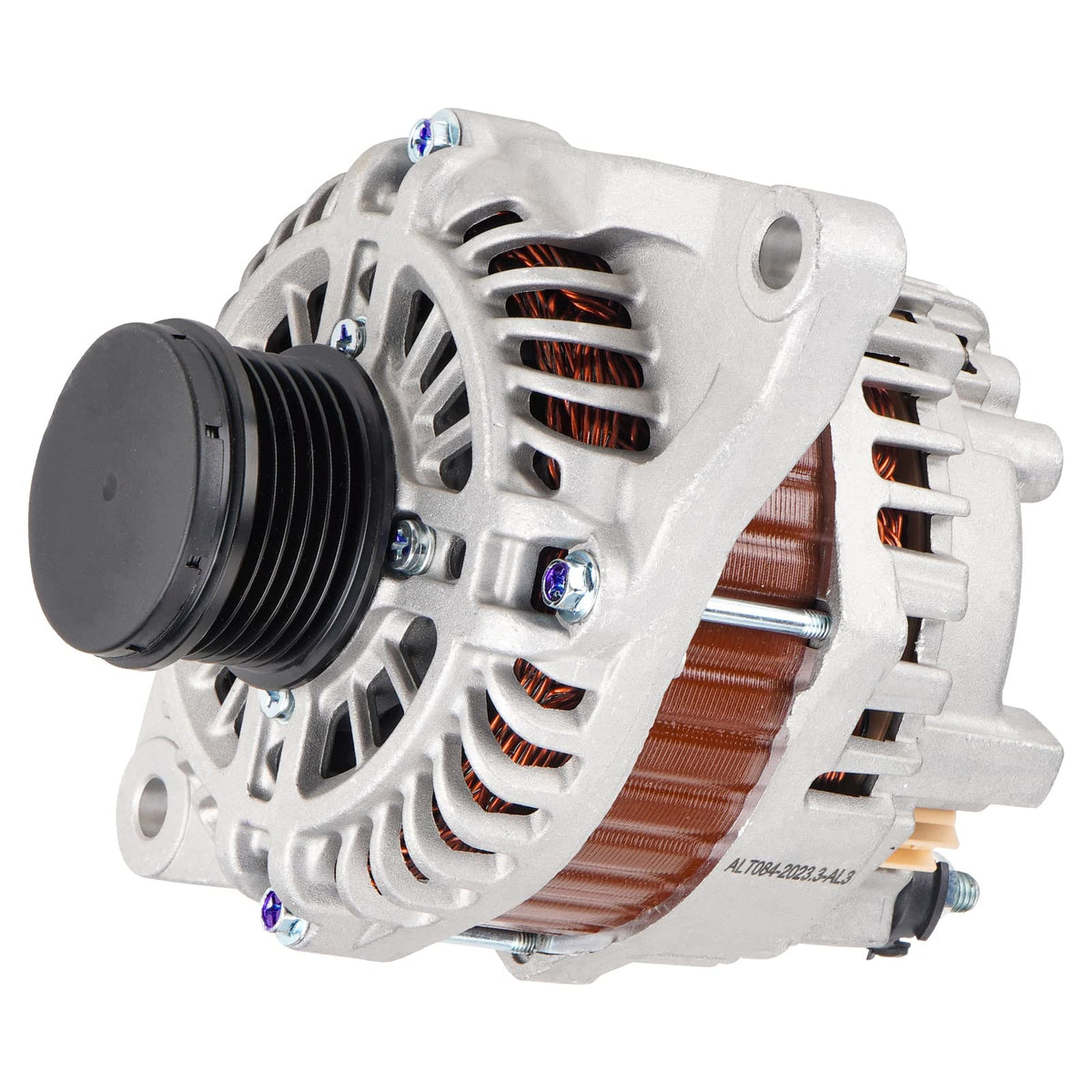 ILONPA alternator front view showing housing and terminals for easy fit