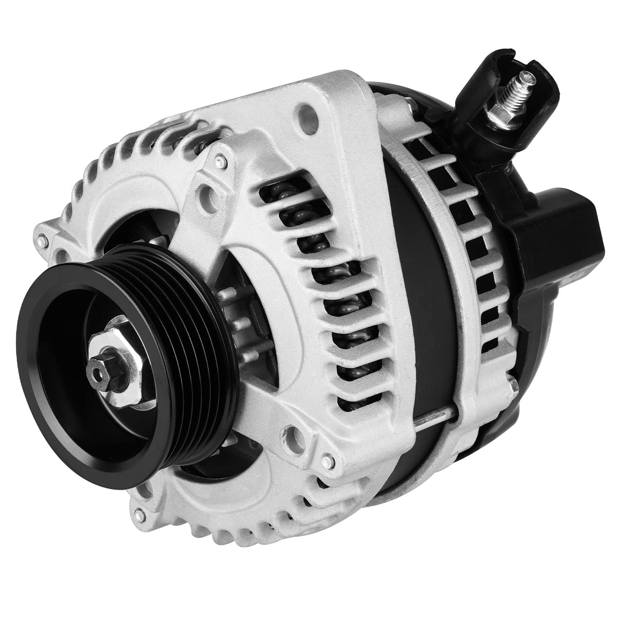 ILONPA alternator front view showing robust housing and mounting points for reliable fit