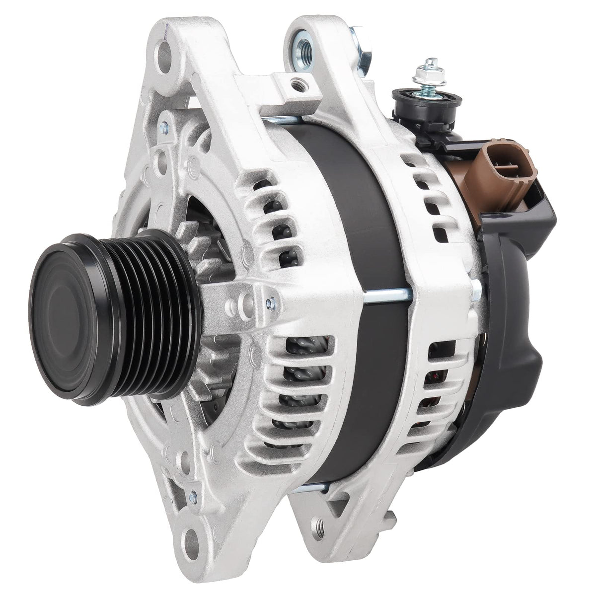 ILONPA alternator front view showing durable housing and mounting points for easy fit