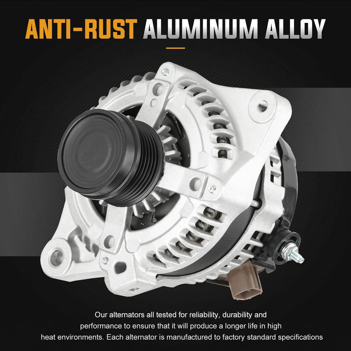 ILONPA alternator installed in engine bay illustrating direct replacement fit