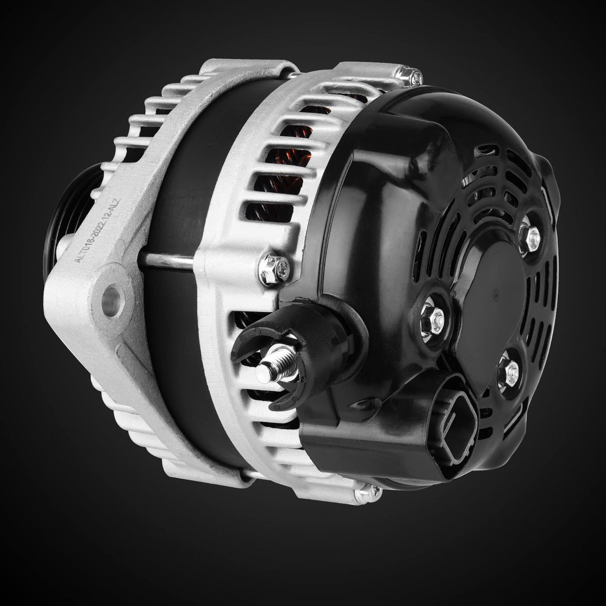 ILONPA alternator next to ruler for size comparison to verify fitment quickly