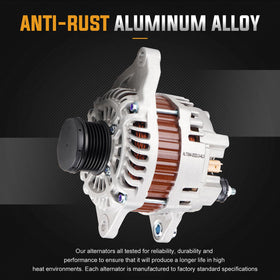 ILONPA alternator next to ruler to show scale and compact dimensions