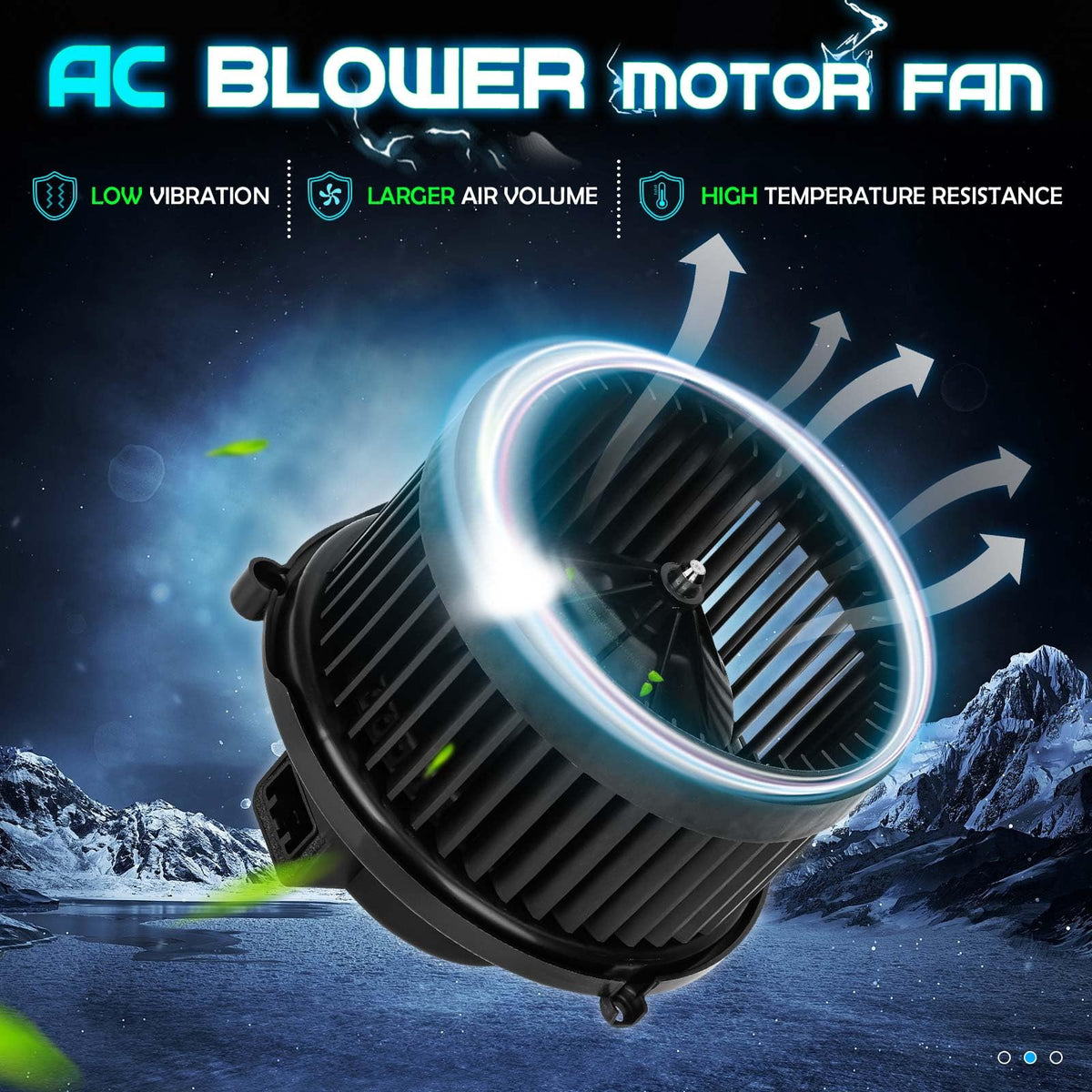 ILONPA fan cage side profile highlighting balanced blades for quieter operation